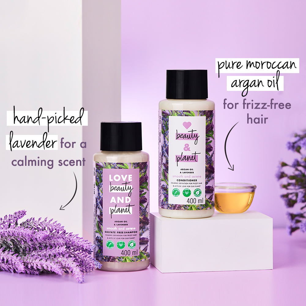 Love Beauty & Planet Natural Argan Oil & Lavender Paraben Free Anti-Frizz Conditioner