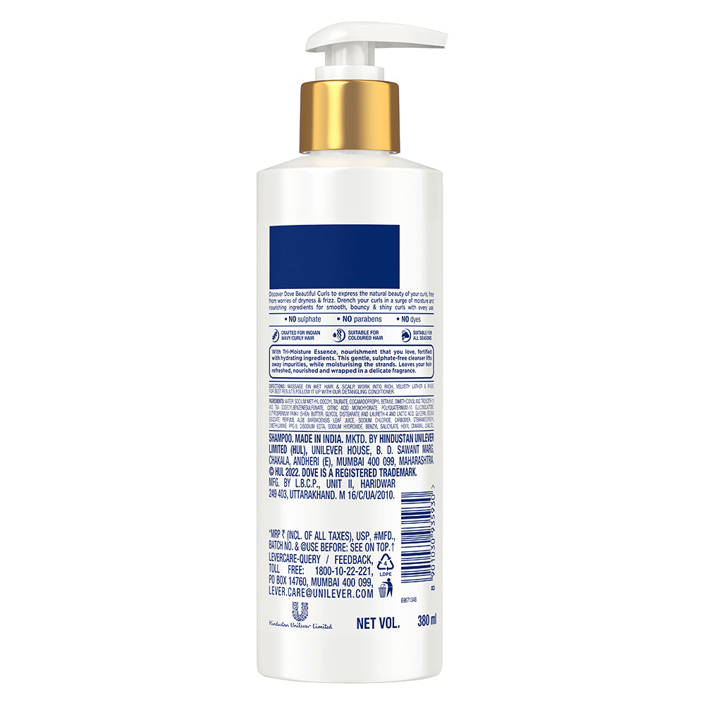 Dove Beautiful Curls Sulphate Free Shampoo for Curly Hair