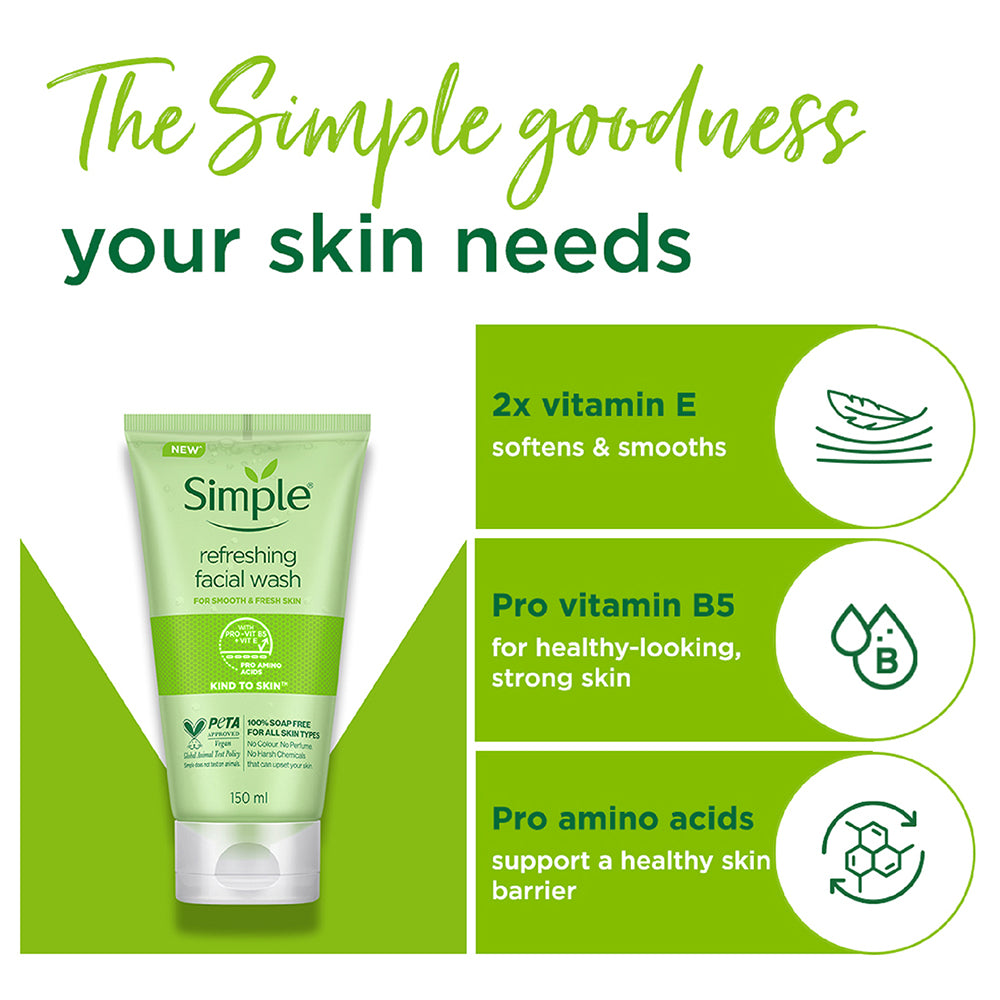 Simple Refreshing Face Wash with Pro-Vit B5 + Vit E