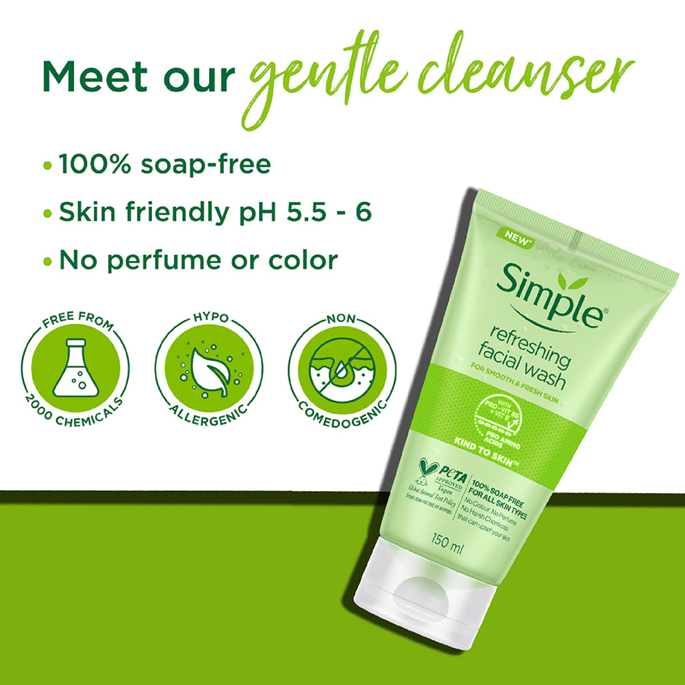 Simple Refreshing Face Wash with Pro-Vit B5 + Vit E