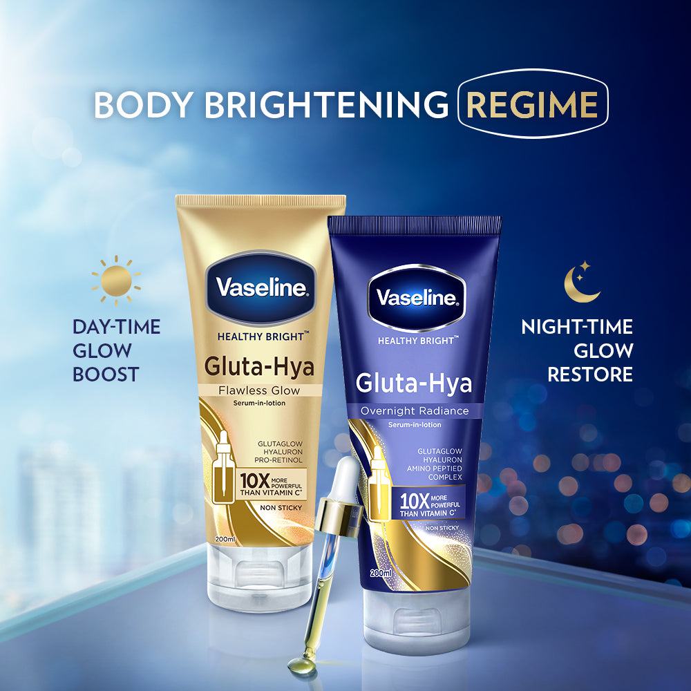 Vaseline Gluta-Hya Overnight Radiance, Serum-In-Lotion, With Amino Peptide And GlutaGlow