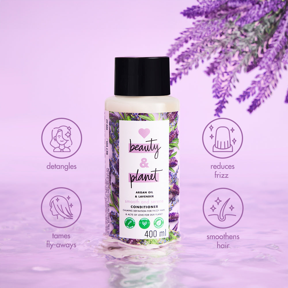 Love Beauty & Planet Natural Argan Oil & Lavender Paraben Free Anti-Frizz Conditioner