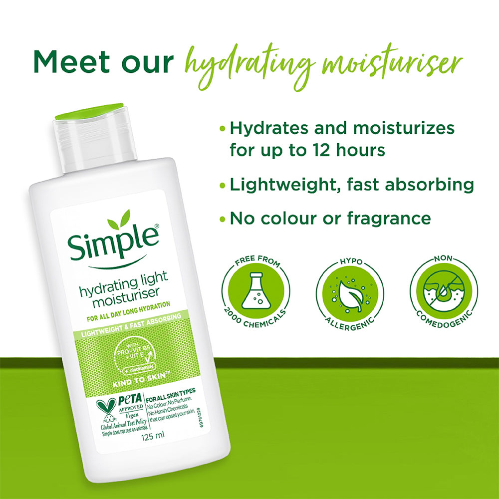 Simple Hydrating Light Moisturiser with Borage Seed Oil + Pro-Vit B5 + Vit E