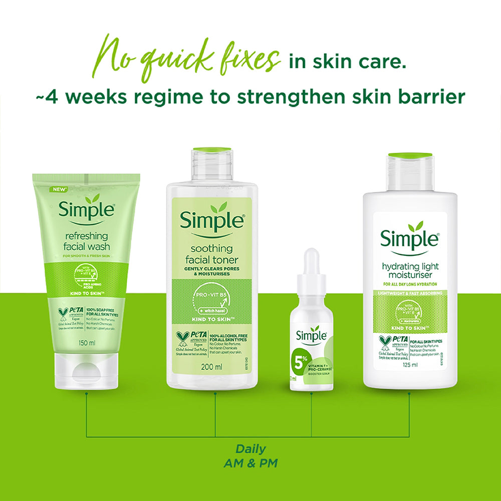 Simple Hydrating Light Moisturiser with Borage Seed Oil + Pro-Vit B5 + Vit E