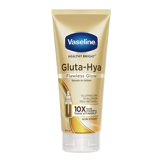 Vaseline Gluta-Hya Flawless Glow Lotion Bright, Even Tone Skin Glutathione Infused Moisturizer