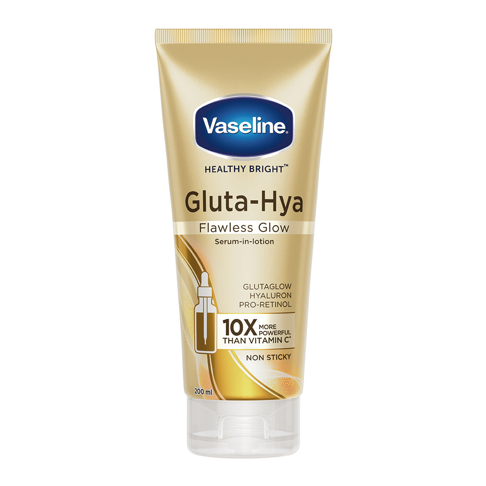 Vaseline Gluta-Hya Flawless Glow Lotion Bright, Even Tone Skin Glutathione Infused Moisturizer